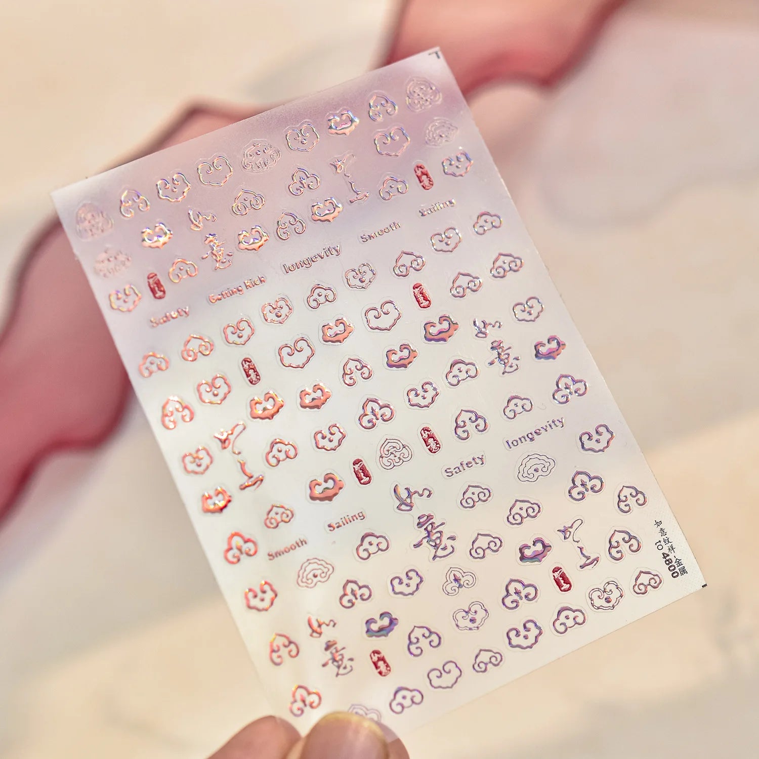 2pcs 5D Kawaii Plum Blossom Nail Stickers Fashion Chinese Flower Nail Art Decoration Self-Adhesive Decals DIY Slider Accessories