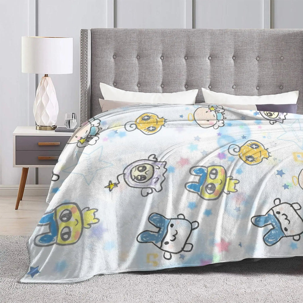Tamagotchis Mametchi   Flannel Blanket Spring  Soft Bedding Throws for Girls Boys Couch Chair Print Bedspread Sofa Bed Cover