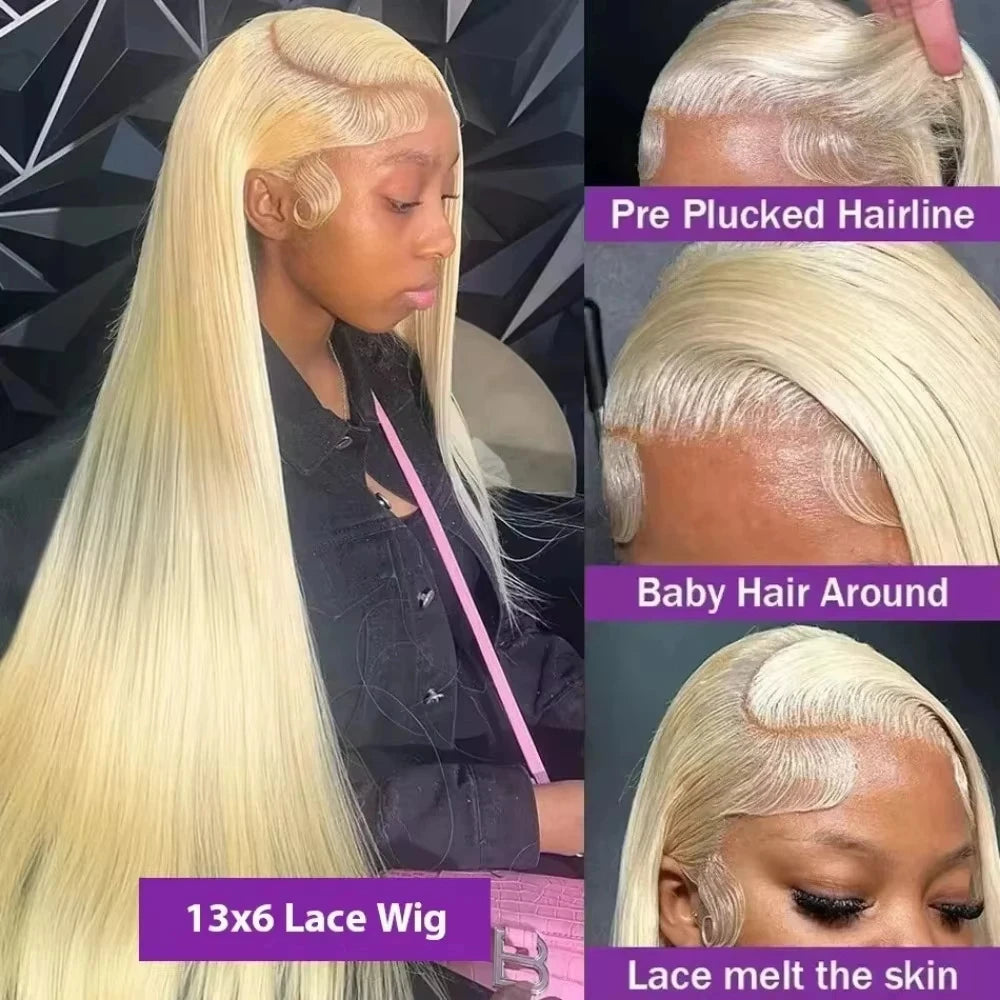 613 Human Hair Wig 13x6 Hd Lace Frontal Wig Bone Straight Human Hair Wigs For Women 30 Inch 13x4 Honey Blonde Lace Front Wig