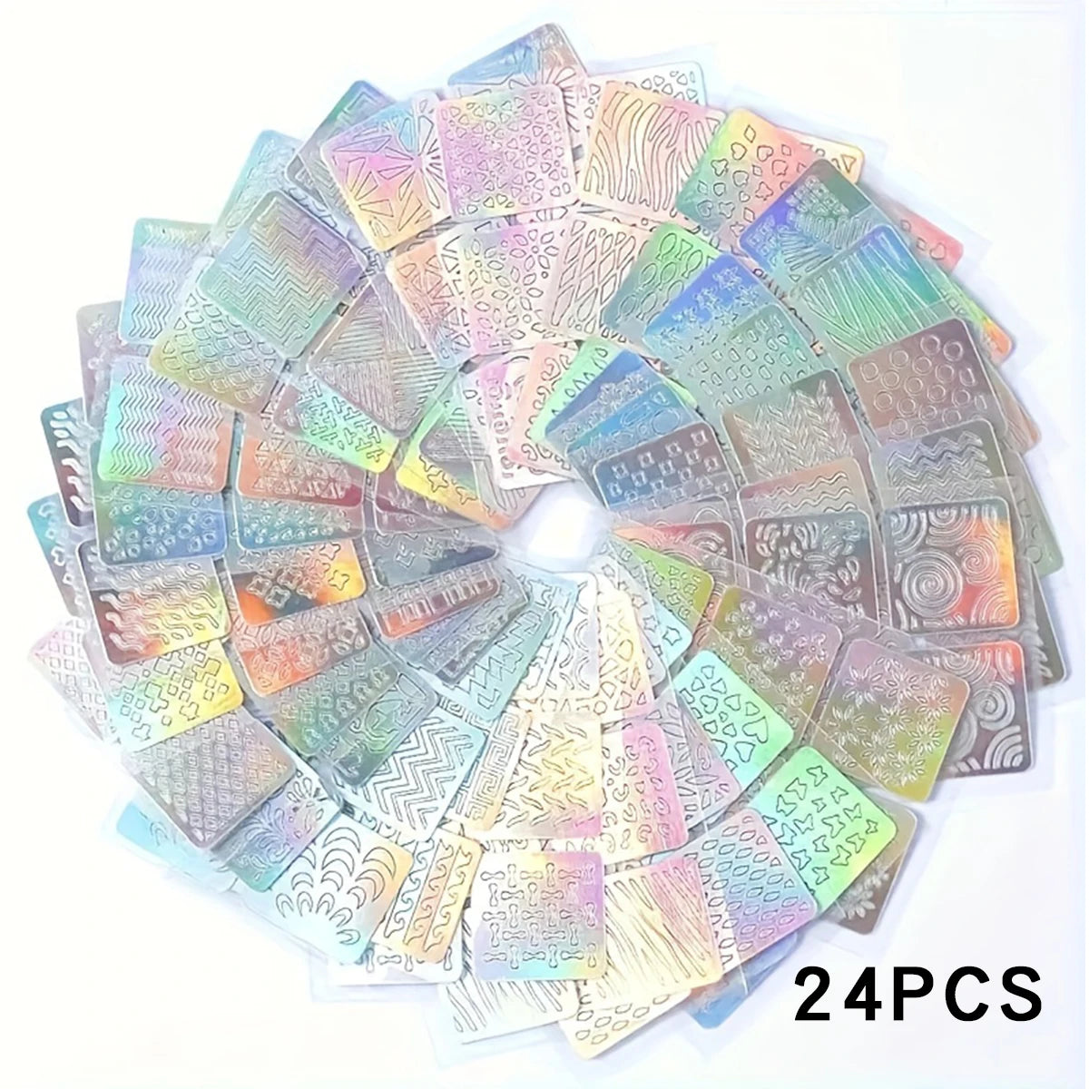 24pcs/ sheet Nail Vinyl Stencils - Easy to Use Nail Decoration Stickers for Salon-Quality Nails