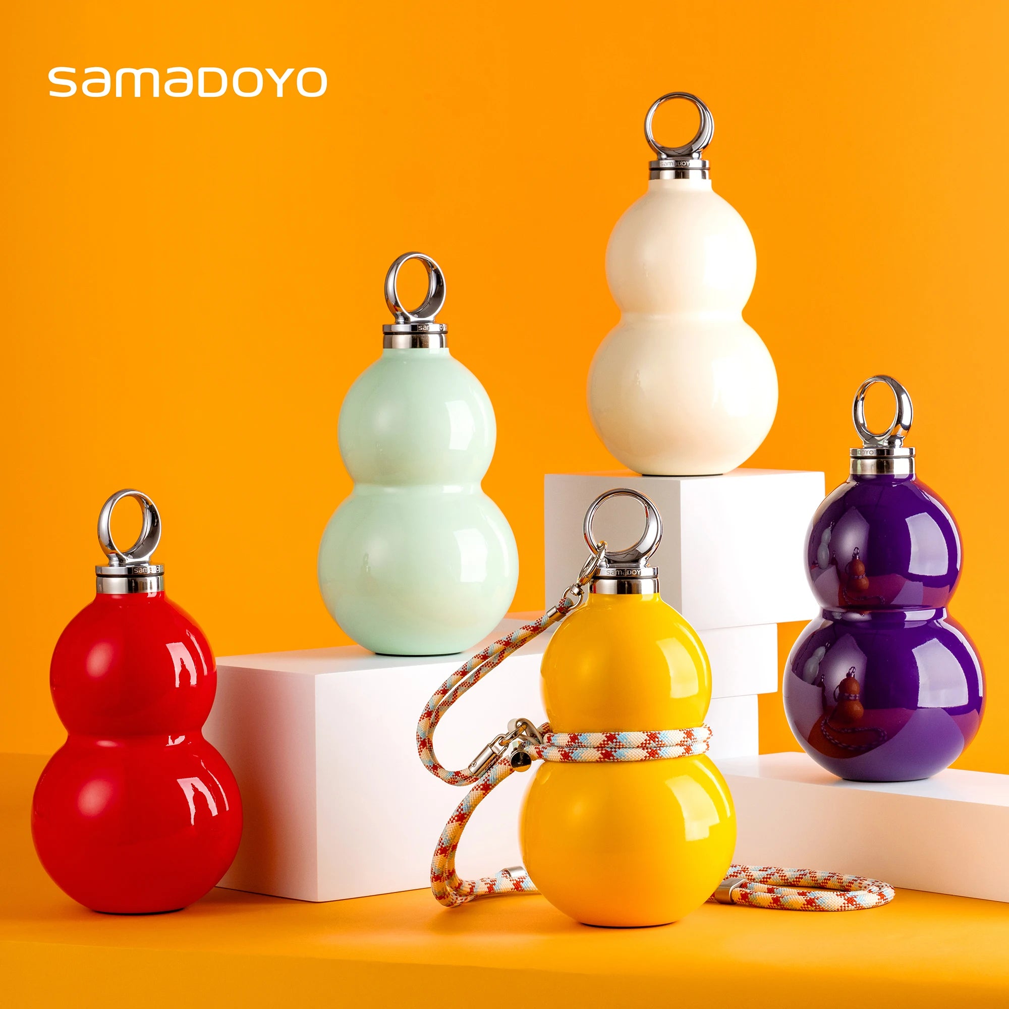 SAMADOYO-6 Hour Insulated Tumbler | Gourd Shape with Straw | Exclusive Design, Travel-sized Decanter, 520ml