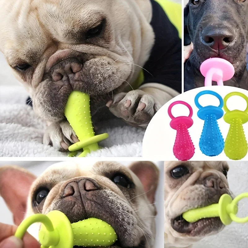 Three Dog Chew Toys Durable Rubber Dental Cleaning Interactive Training Aids for All Dog Sizes Required Anxiety Relief