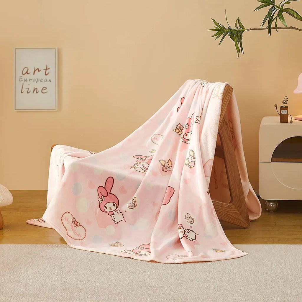 San-rio Hello-Kitty Various Sizes Anti-static Thick Fleece Blanket, Milk Fleece Blanket, Casual Blanket, 150*200cm