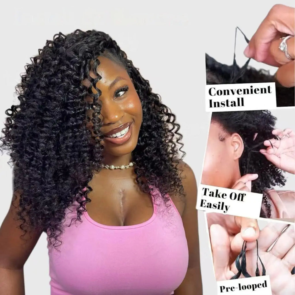 12A Small Spirals Curly Crochet Human Hair Extensions Deep Pixie Curls Crochet Hair Pre Separated Knotless Miracle Knot Braids