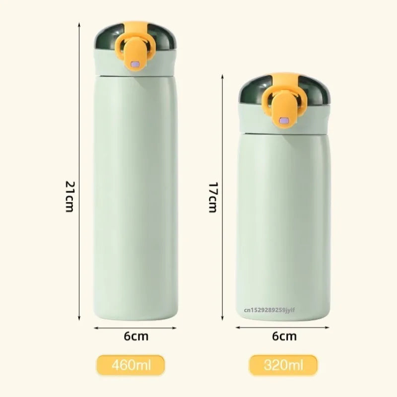 304 Stainless Steel Thermos Cup with Straw 320ml/460ml Insulated Water Bottle Travel Mug Leak Proof Vacuum Flask
