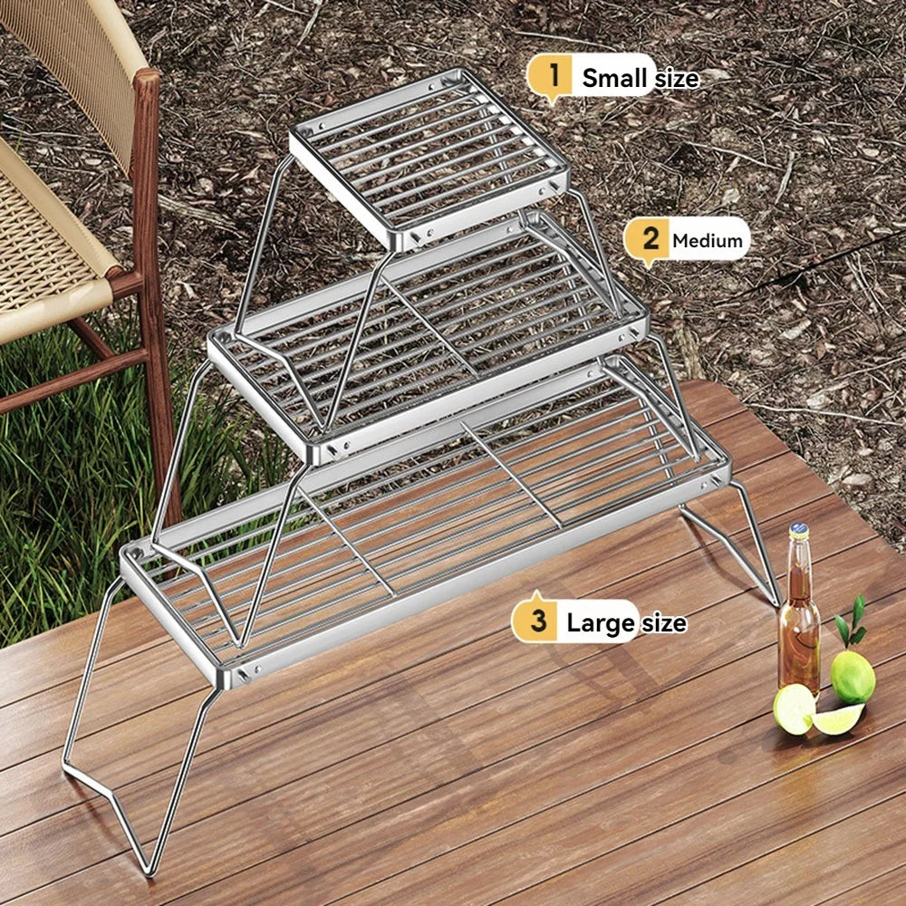 Stainless steel folding barbecue grill, outdoor camping portable barbecue grill, multi size (S/M/L) picnic grill