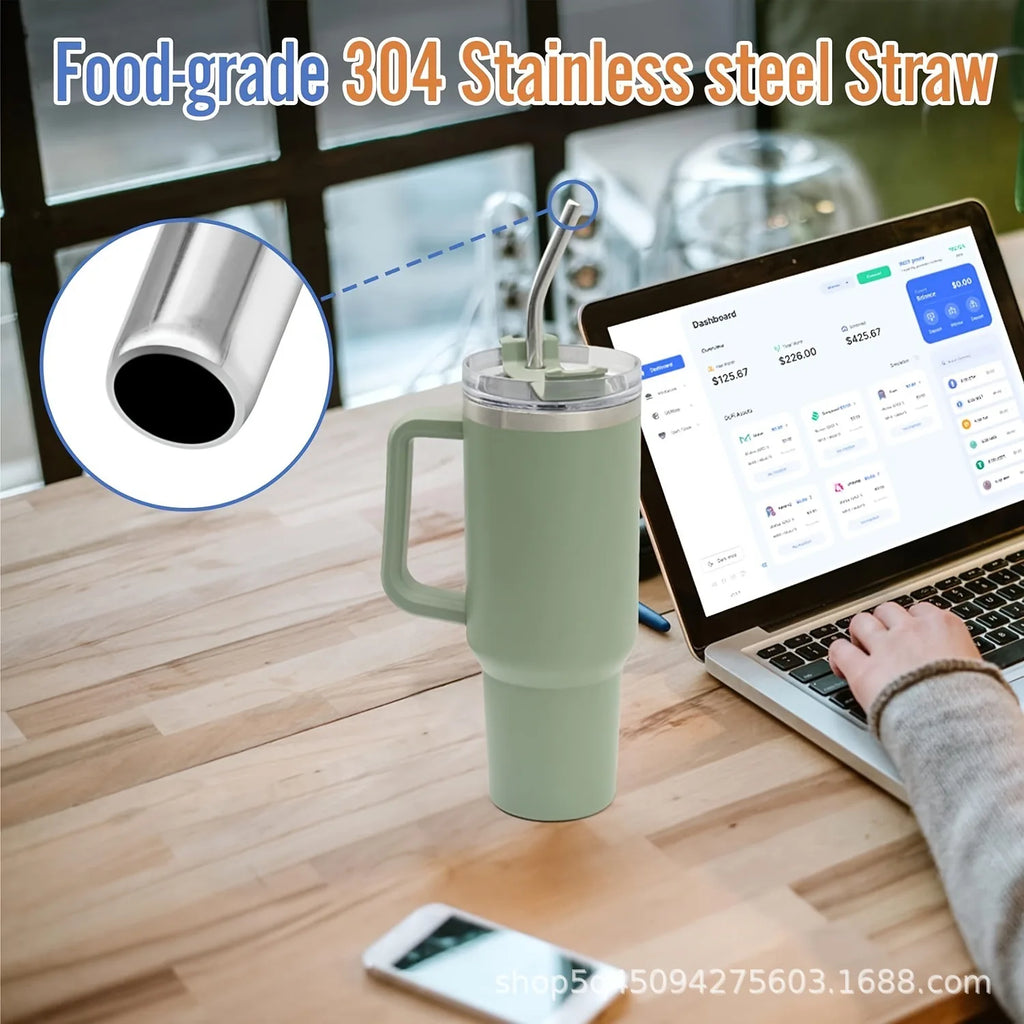 304 Stainless Steel Reusable Straw 30cm/8mm Upgraded Wide-Bore Eco-Friendly Perfect for Cocktails  Smoothies & Healthy Drinks