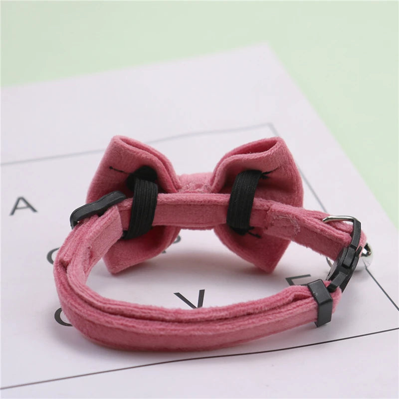 Pet Collars New Pet Bow Bell Collars Cute Cat Collars Pet Supplies Multicolor Adjustable Pets Dressing Tool Pets Accessories