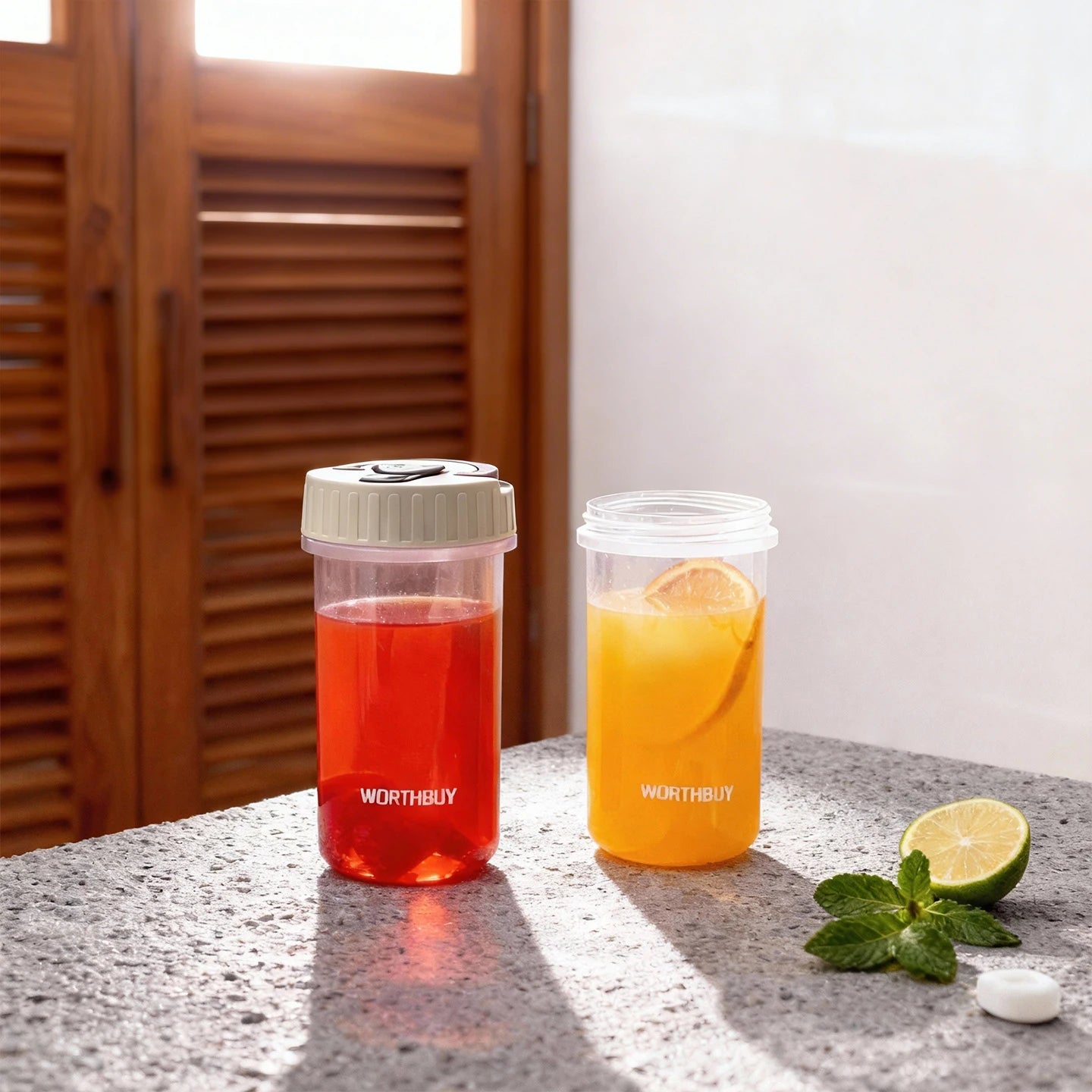 Clear Plastic Water Cup Tumbler Outdoor Portable Heat-Resistant Drinking Cup For Students Leak Proof Juice Beverage Coffee Cup