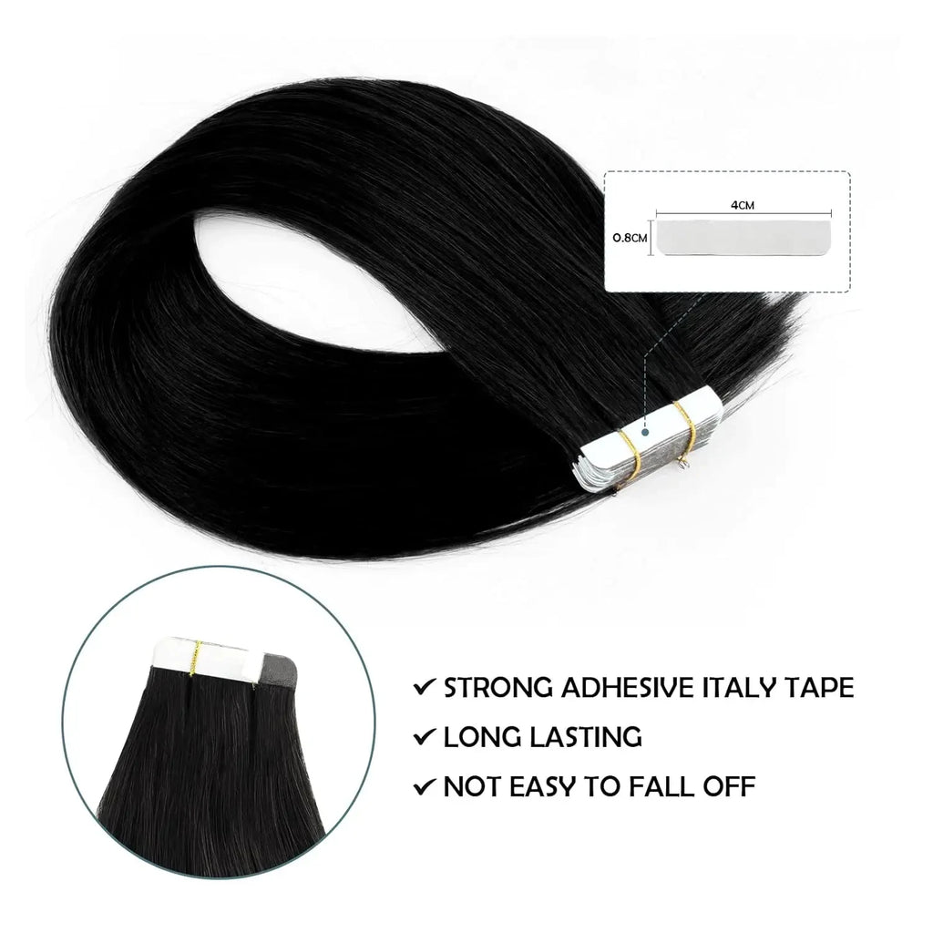 Straight Tape In Hair Extensions Skin Weft Brazilian Hair 100% Remy Human Hair Extensions 20 40 60 Pcs Per Pack Natural Color