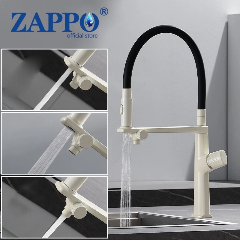 ZAPPO Kitchen Faucet with Separate Drinking Water Pull Out Kitchen Sink Faucet Single Handle Faucet Mixer with Pull Down Sprayer