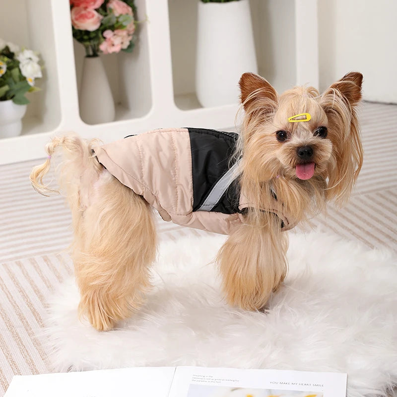 Dog Coat With Harness Winter Warm Dog Clothes For Small Medium Dogs Cats Windproof Cat Clothing Chihuahua Yorkshire Pet Jacket