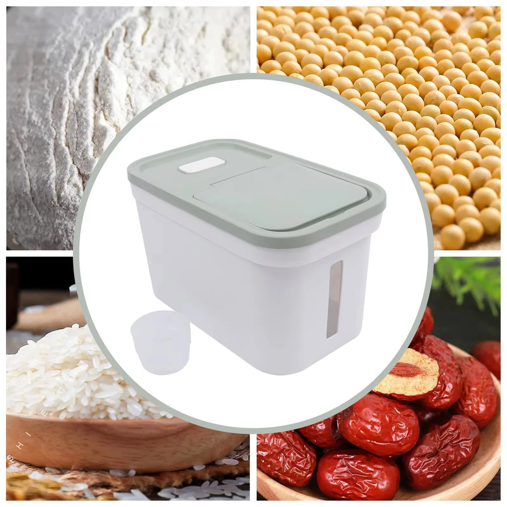 10kg Food Storage Container Airtight Moisture Proof with Visual Window & Removable Bug Box for Rice Flour Corn Pet Food Kitc
