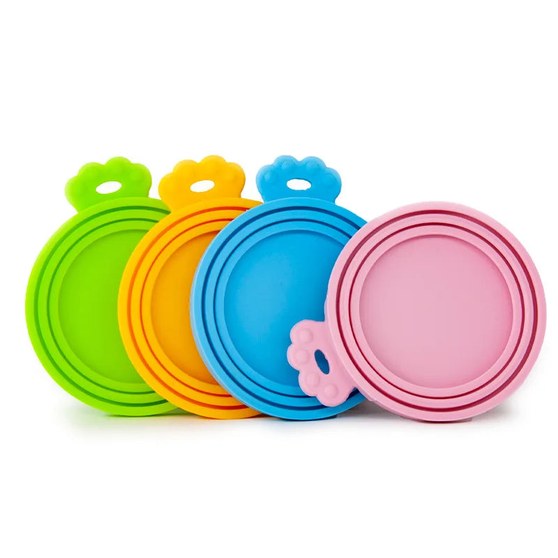 3 In 1 Reusable Pet Food Can Silicone Cover Food Storage Keep Fresh Tin Cap Lid Seal Cover Pet Supplies For 8.9cm/7.3cm/6.5cm