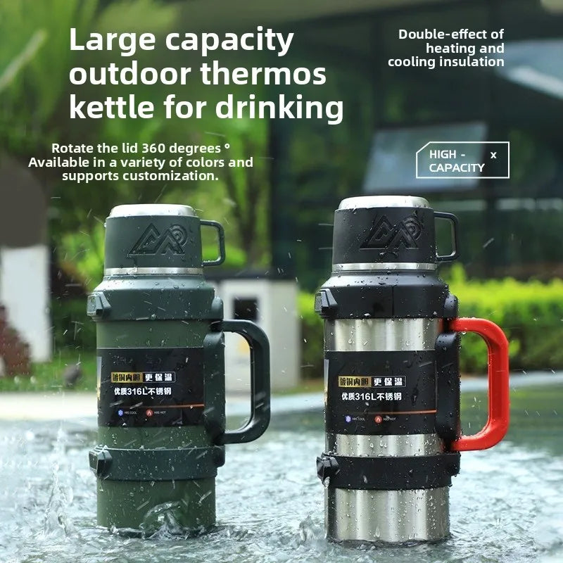 316 stainless steel vacuum insulated cup - travel hot water bottle - household portable vehicle-mounted sports water bottle