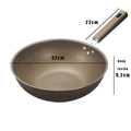 Titanium Stainless steel Wok Frying Pan Uncoated Nonstick Pot Home Kitchen Cookware Skillet Induction Gas stove Special Saucepan