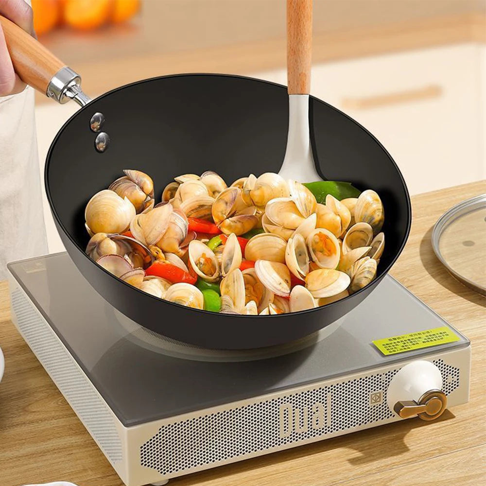Frying Pan Multi-Functional Non-Stick Household Outdoor Stir-Fry Cooking Pans Induction Cooker Gas Universal Pot Kitchen Tools