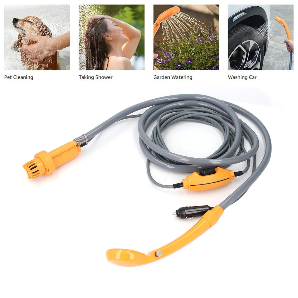 Car Plug Shower Kit 36W Portable Electric Vehicle Mounted Shower Kit for Outdoor Camping Car Washing Irrigation