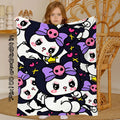 Sanrio Kuromi Anime Knee Blanket Throw Blankets for Winter Microfiber Oversized Baby Lightweight Fleece Bed Sofa Decoration