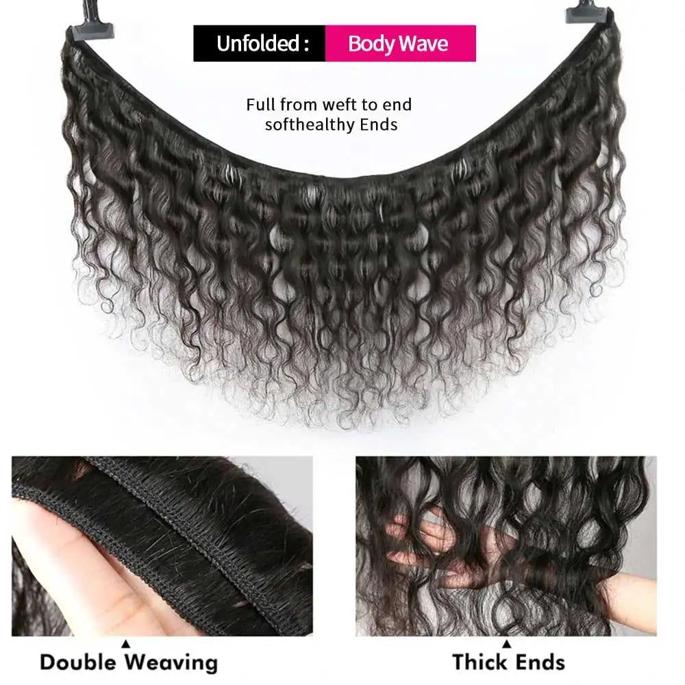 30 40 Inch Body Wave 1 3 4 Bundles Brazilian Remy 100% Unprocessed Raw Virgin Human Hair Wavy Double Bundles Weave Extensions