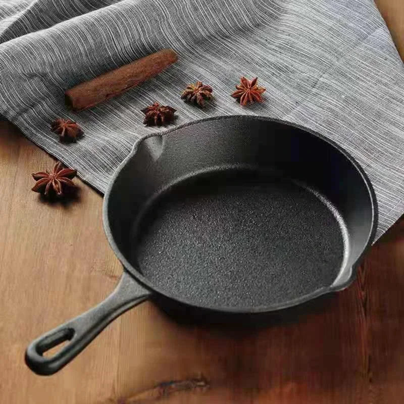 Household Kitchen Cooking Tools Cookware 10cm Cast Iron Frying Pan Gas Induction Cooker Non-stick Portable Mini Omelette Pan