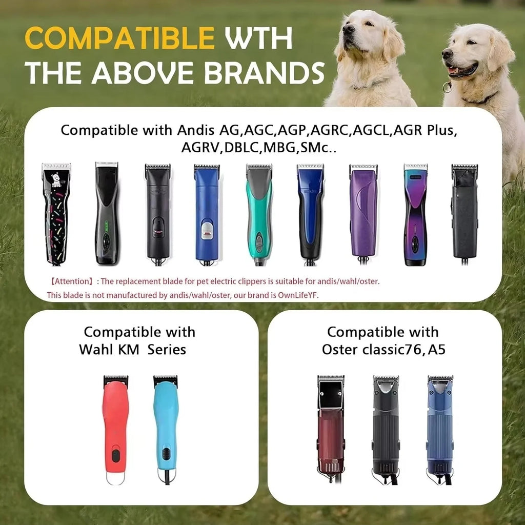 Professional Pet Dog Cat Grooming Trimmer Detachable Ceramic Blade Compatible With most Andis,Oster A5,Wahl KM10 Series Clipper