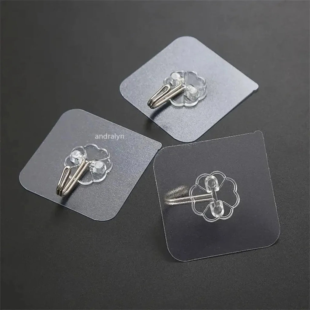 10 lbs Heavy-Duty Repositionable Hooks – Stainless Steel, No Damage, Dry Surface Only, for Towels & Robes