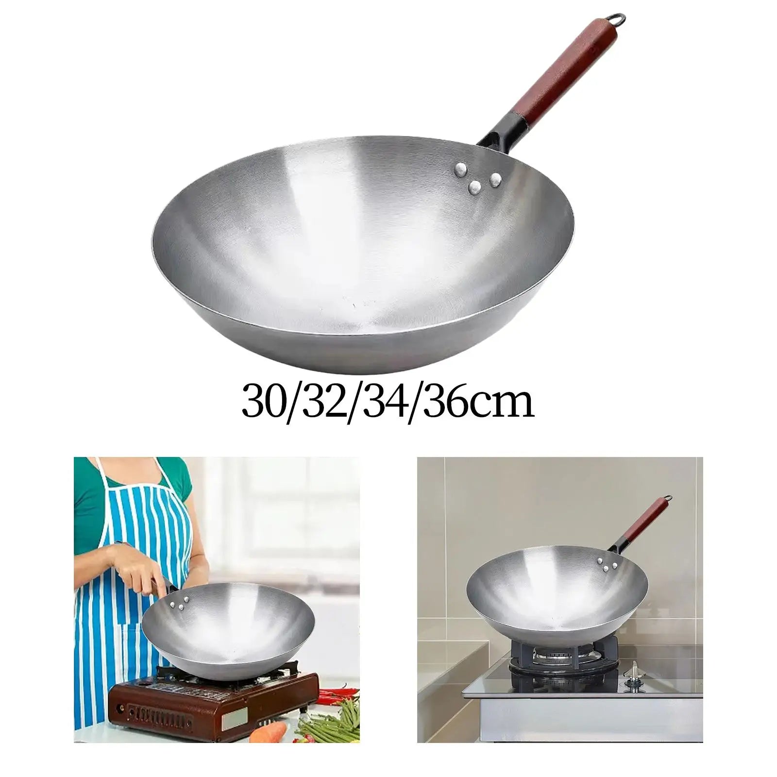 Frying Pan Nonstick Skillet Multifunctional Iron Food Stalls Portable Household Restaurant Lightweight Omelette Pan Wok Pan