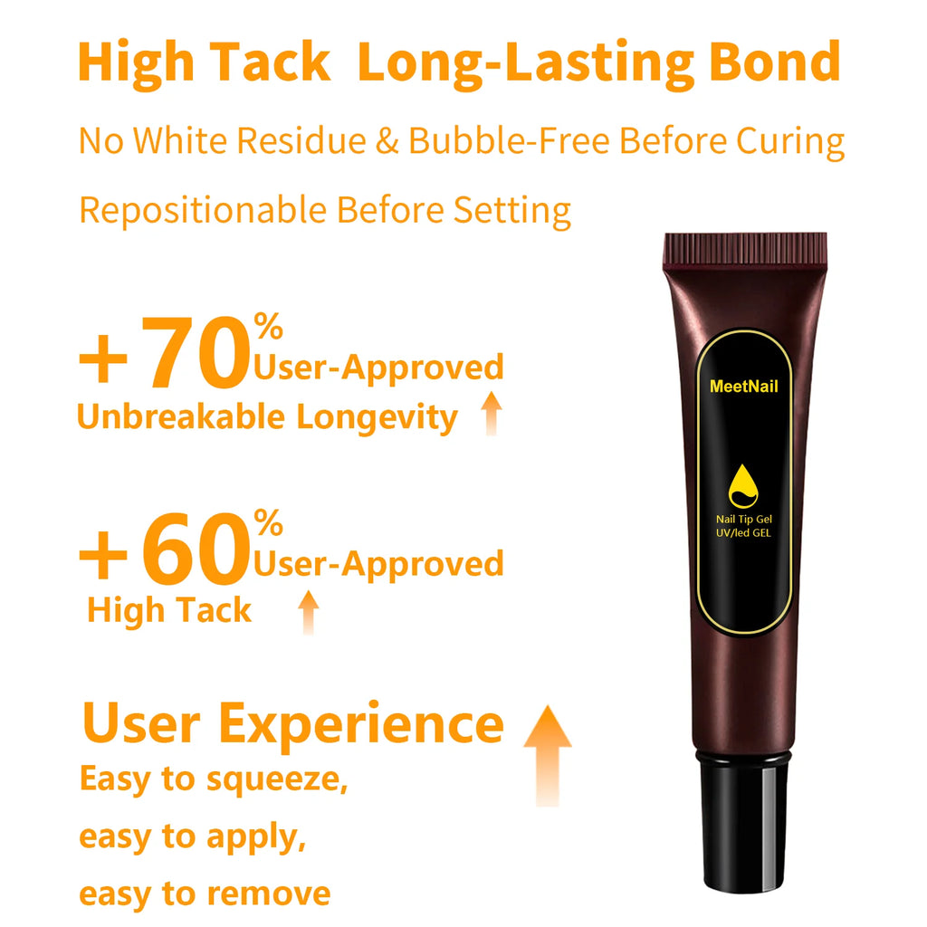 30g Gel Nail Glue UV/LED Lamp Required Super Strong Solid Gel 2pcs for Acrylic Nails Tips Press-Ons Extensions Soak-Off DIY