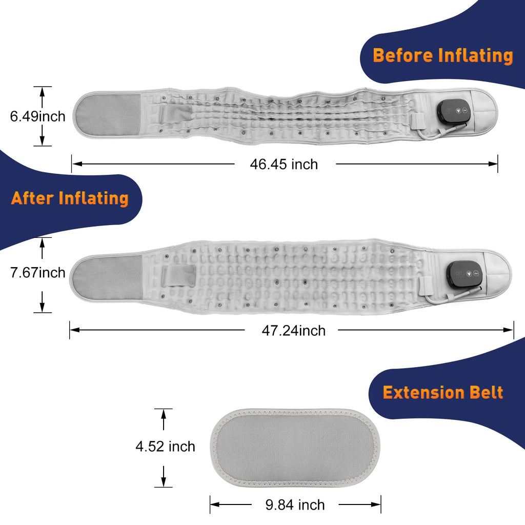 Heating Back Decompression Lumbar Support Belt Red Light Waist Air Traction Brace Spinal Back Belt Backache Vibration Massager