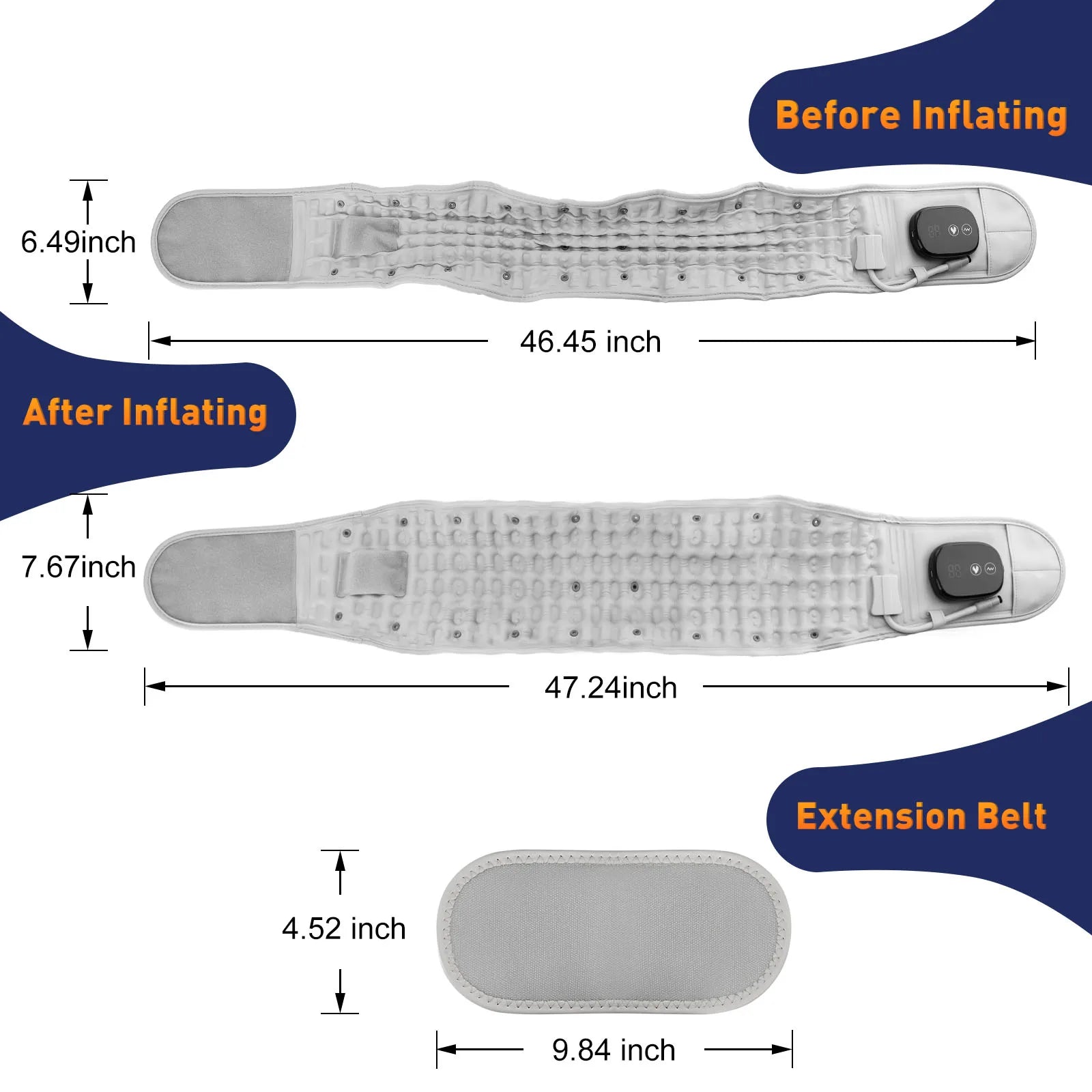 Heating Back Decompression Lumbar Support Belt Red Light Waist Air Traction Brace Spinal Back Belt Backache Vibration Massager