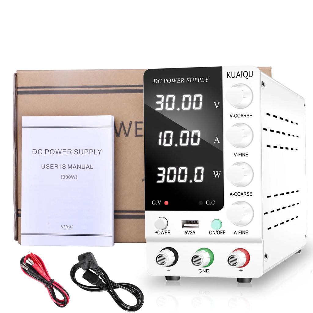 KUAIQU Adjustable Switching DC Power Supply 30V 10A 6A Lab Bench Power Supply 60V 5A 120V 3A Output Preset Current 20A 30A 60A