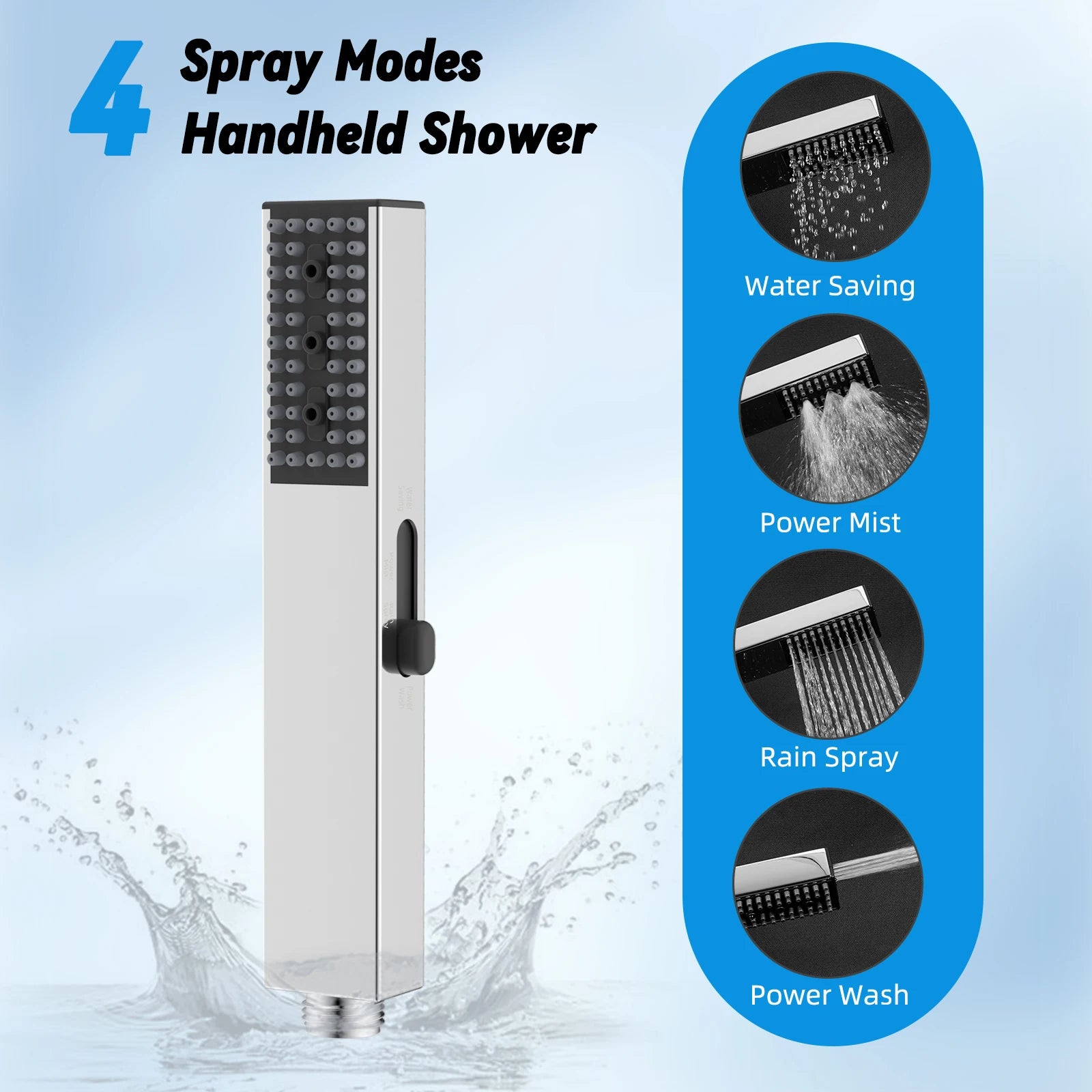 Dual Shower Head Combo, 10'' High Pressure Rain/Rainfall Shower Head, with Adjustable Slide Bar