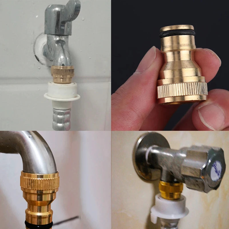 2Pcs Thread Connector Faucet Hose Tap Water Adapter Quick Connector Water Pipe Fittings Home Replacement Accessory