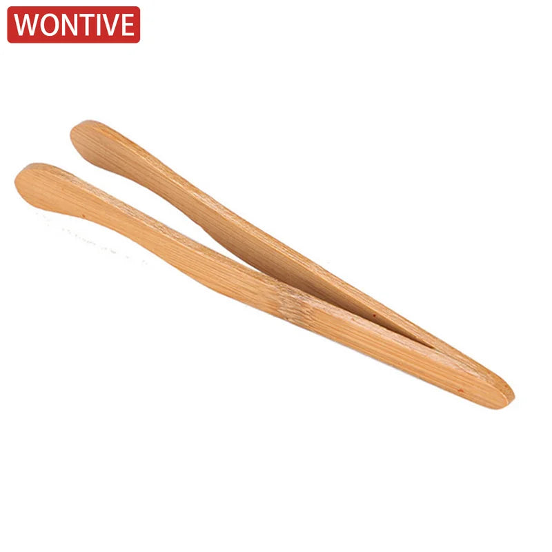 Reusable Bamboo Toast Tongs Kitchen Utensil Tea Tong For Fruits Toast Tea Bread Pickle Cooking Ultra Grip Wooden Toaster Tongs