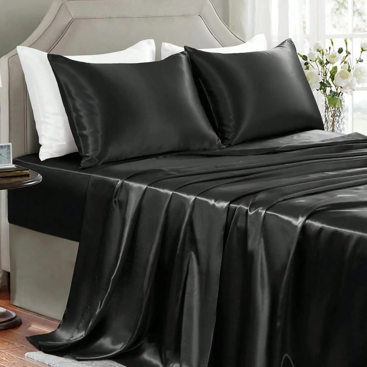 3/4Pcs  Sheet Se Silky & Luxury Bed Set, Soft Deep Pocket Sheets Cooling Bed Set, 1 Fitted Sheet,1 Flat Sheet,1/2Pillowcase