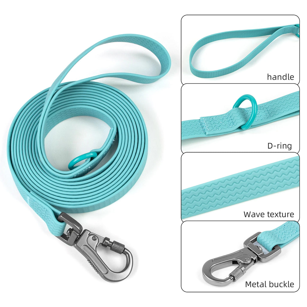1.8M 3M 5M 10M  PVC Dog Leash large dog Medium Waterproof and easy to clean Wave texture running dog training Leash long strong