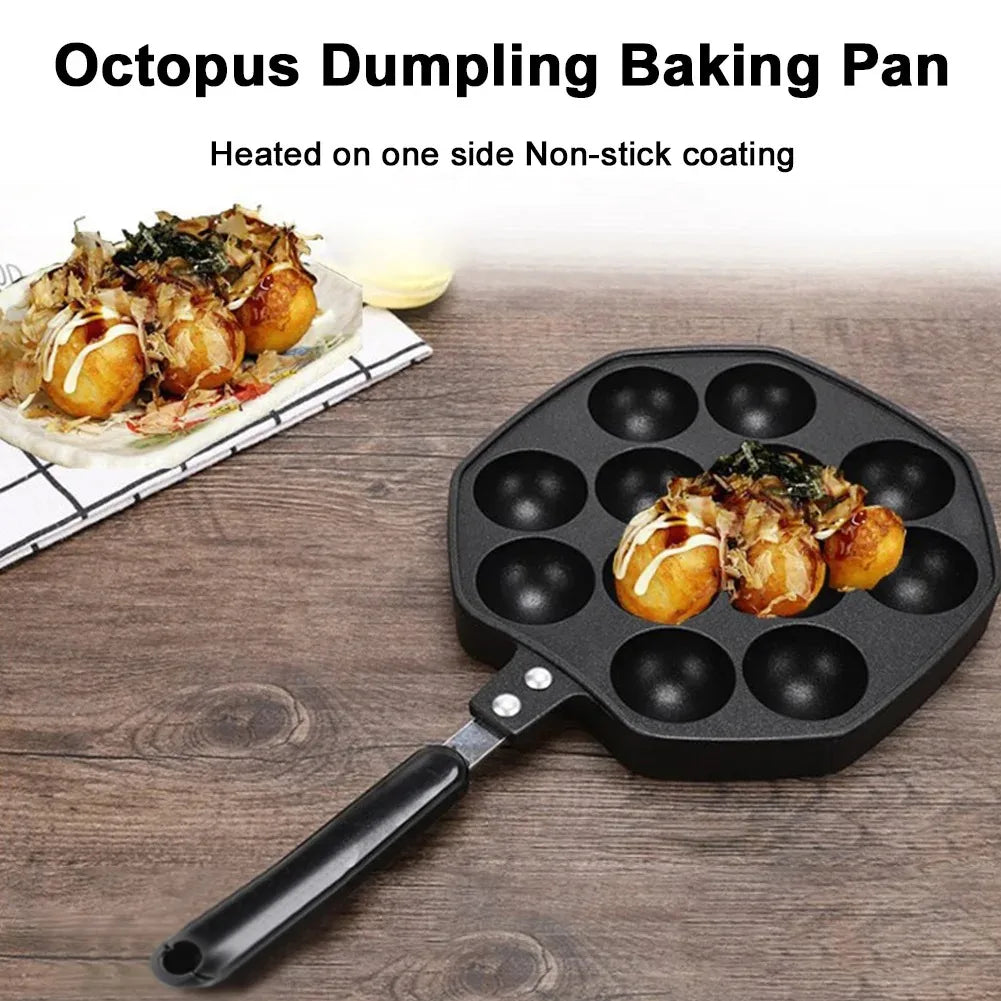 Takoyaki Pan 12 Molds Takoyaki Maker Skillet Aluminum Alloy Nonstick Grill Pan Cooking Plate for Octopus Balls Pancake cake make