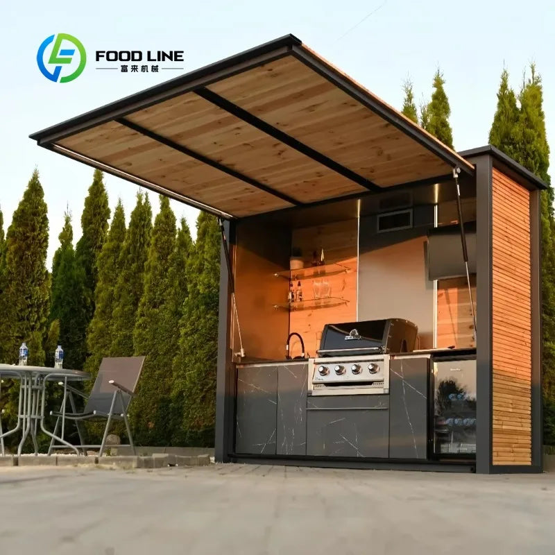 Customized Portable Folding Outdoor Kitchen Mini Integrated House With Smart Appliances For Camp Bbq