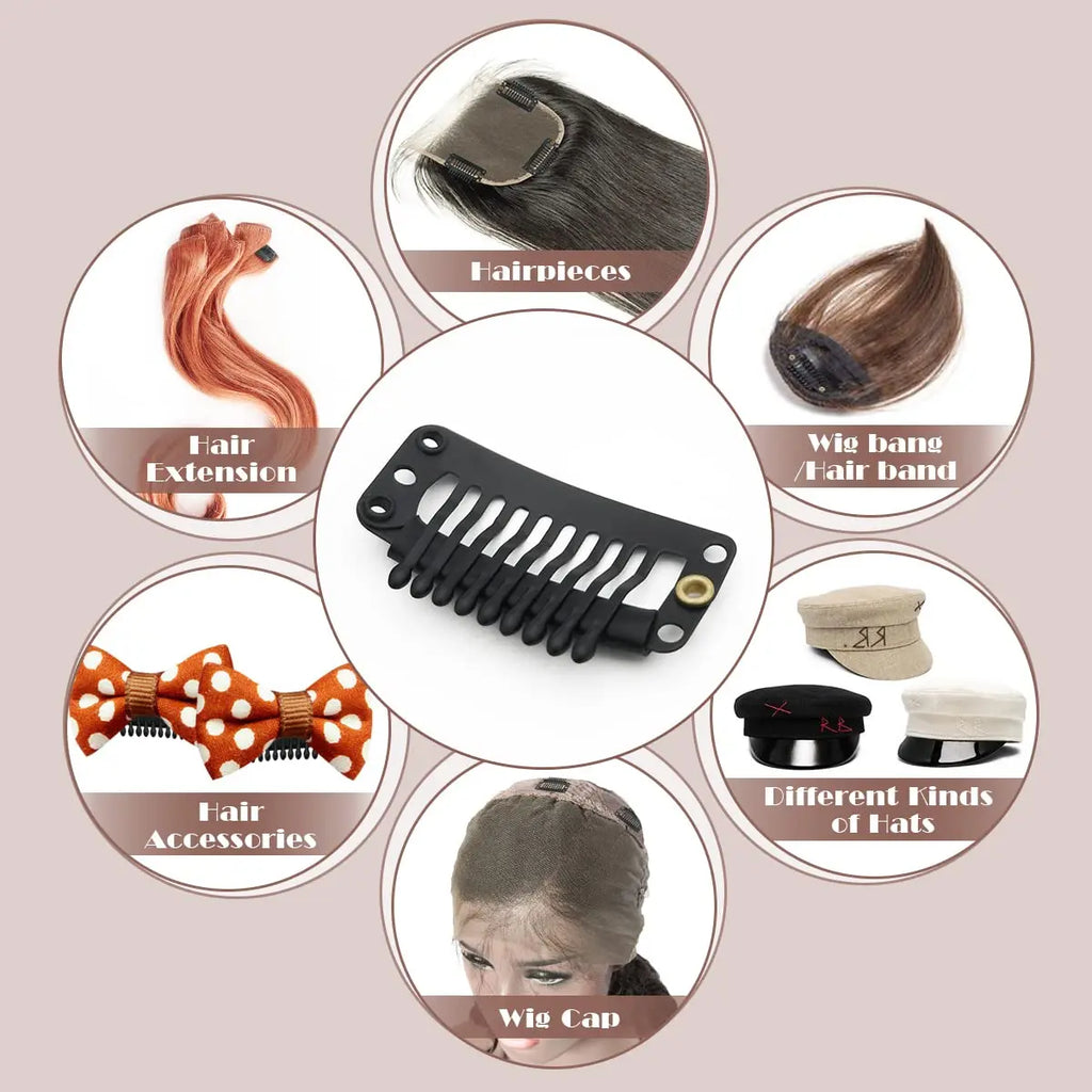 20/50/70/100Pcs Snap Clips Hairpiece Tools Clips 9-Teeth U-Shape  Clip In Hair Extensions Hair Clips For Human Hair Snap Hairpin