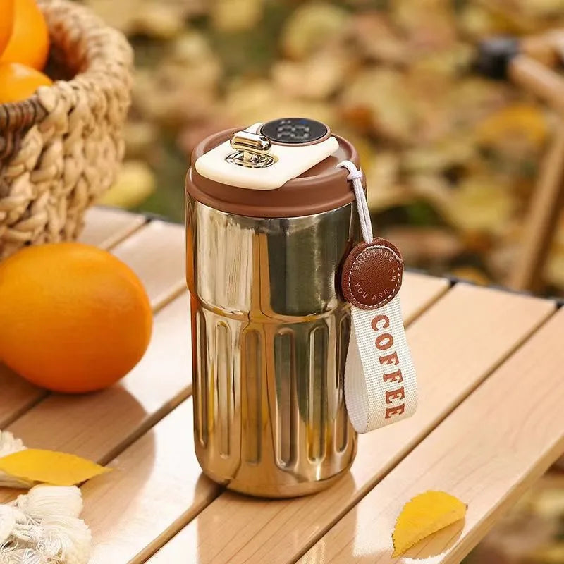 450ml Thermos Bottle Smart Display Vacuum Cup Office Coffee Cup Business Portable Temperature 316 Stainless Steel Thermal Mug
