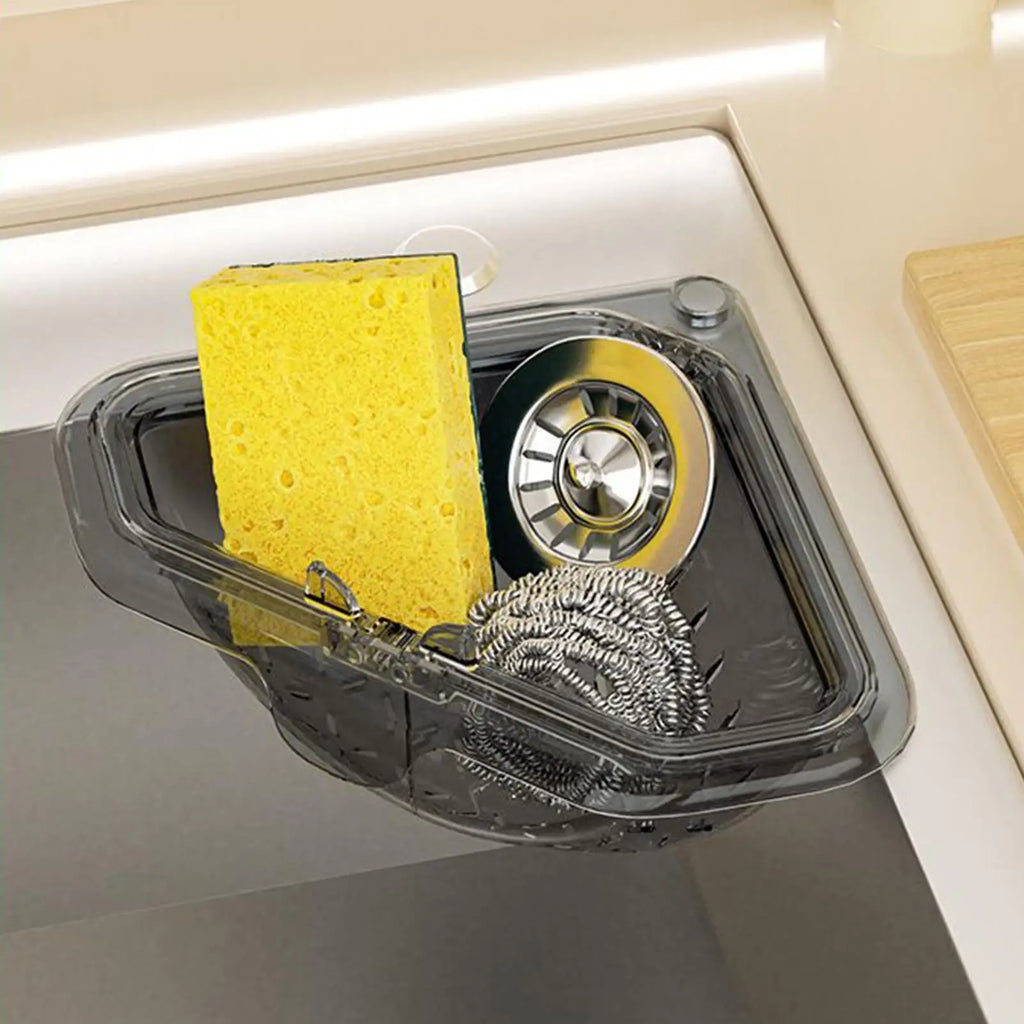 1PC Sink Food Catcher Corner Basket Magnetic Suction Drainage Triangle Drying Rack No-Drill Kitchen Cleaning Drain Baskets