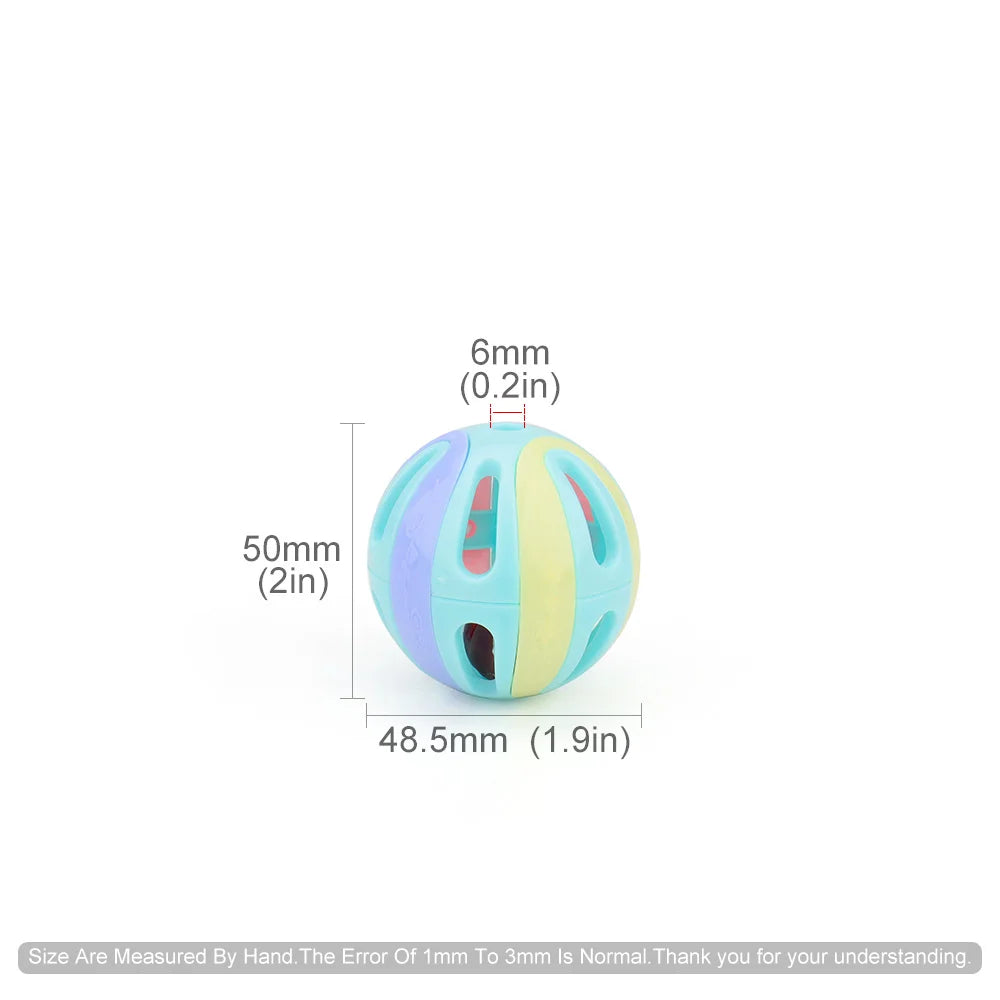 12pcs Plastic Ball Cat Toys Colorful Bell Ball Pet Toy Accessory