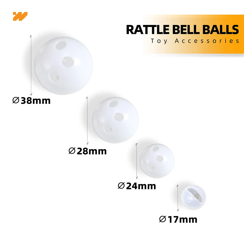 30/50/100pcs Plastic Rattle Bell Balls Squeaker Pet Baby Toys Diy Rattle Beads Noise Maker Repair Fix Dog Plush Doll Accessories