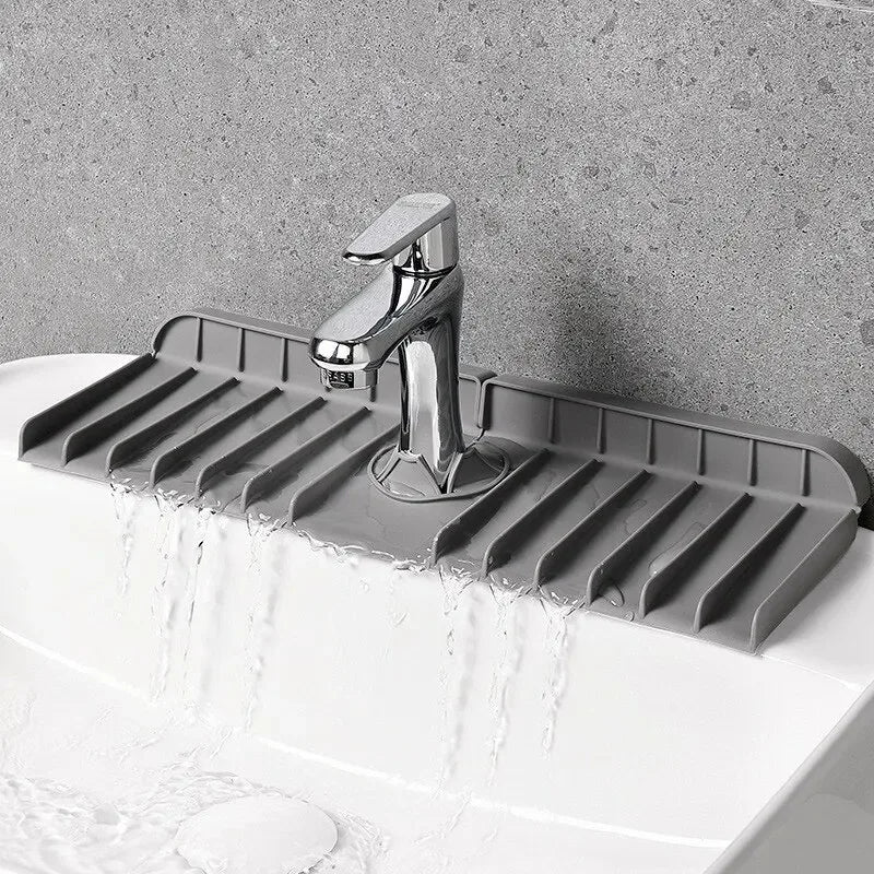 Silicone faucet pad dishwashing soap sponge holder sink kitchen countertop drying pad bathroom kitchen splash proof draina
