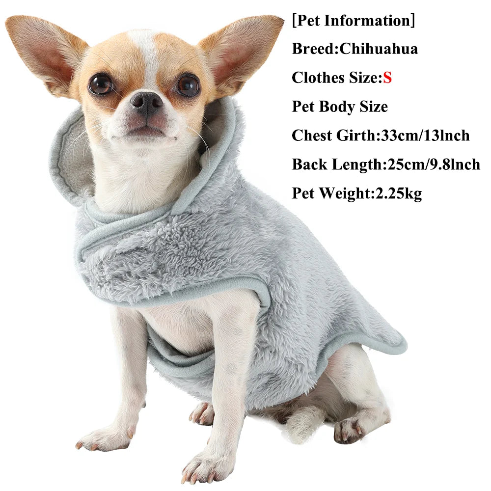 Reversible Dog Vest For Winter Warm Fleece Pet Coat For Small Large Dogs Cats Soft Puppy Jacket With Leash Hole Chihuahua Jacket