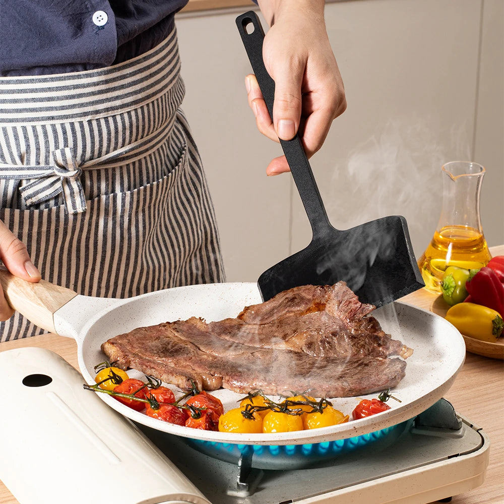 1Pc Silicone Spatula Cooking Utensils Beef Meat Egg Kitchen Scraper Wide Pizza Shovel Frying Non Stick Spatula Kitchenware Tools