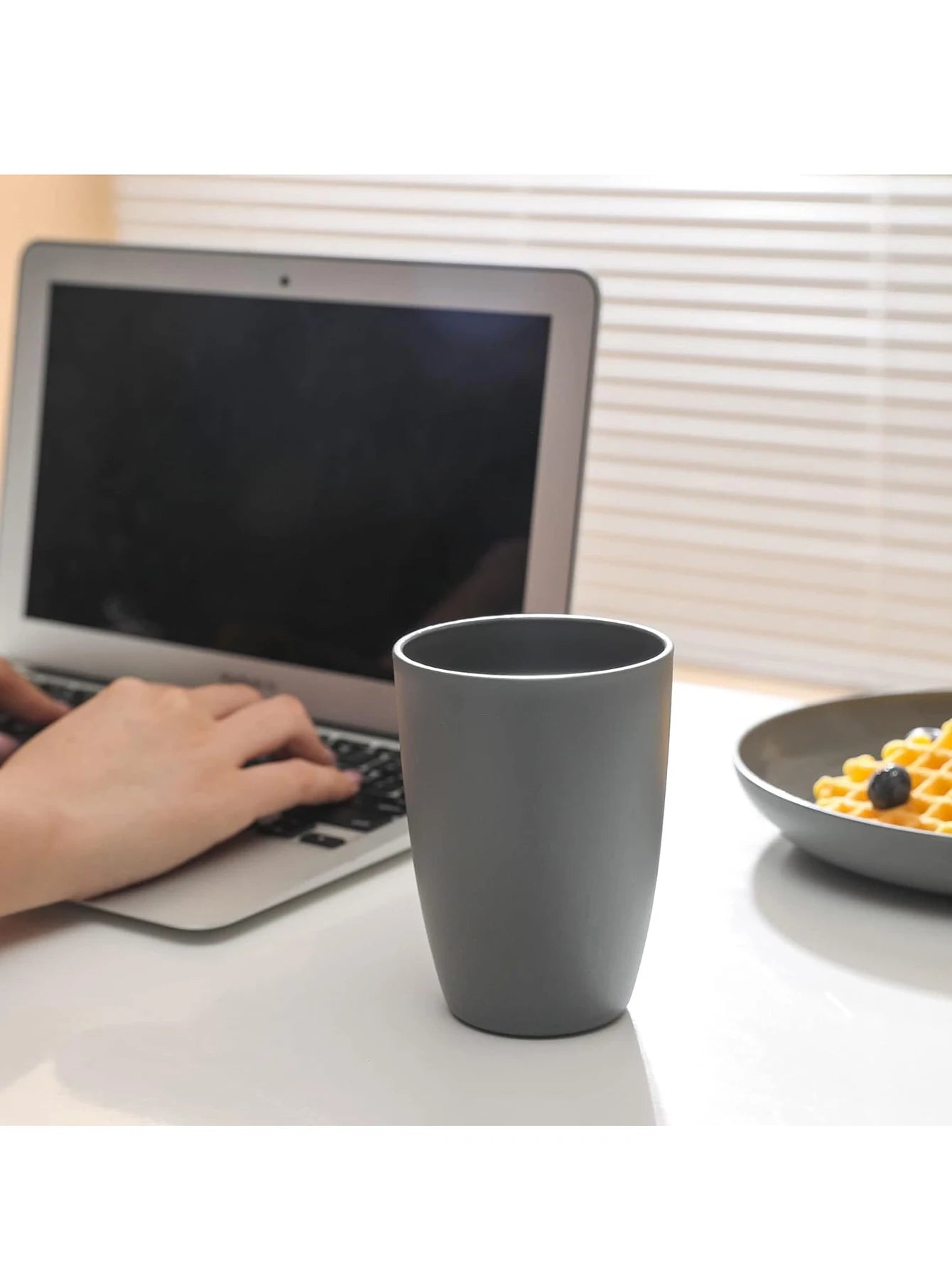 2/4/6pcs Grey plastic cup reusable Suitable for home kitchen restaurant picnic camping RV Drink soda milk juice