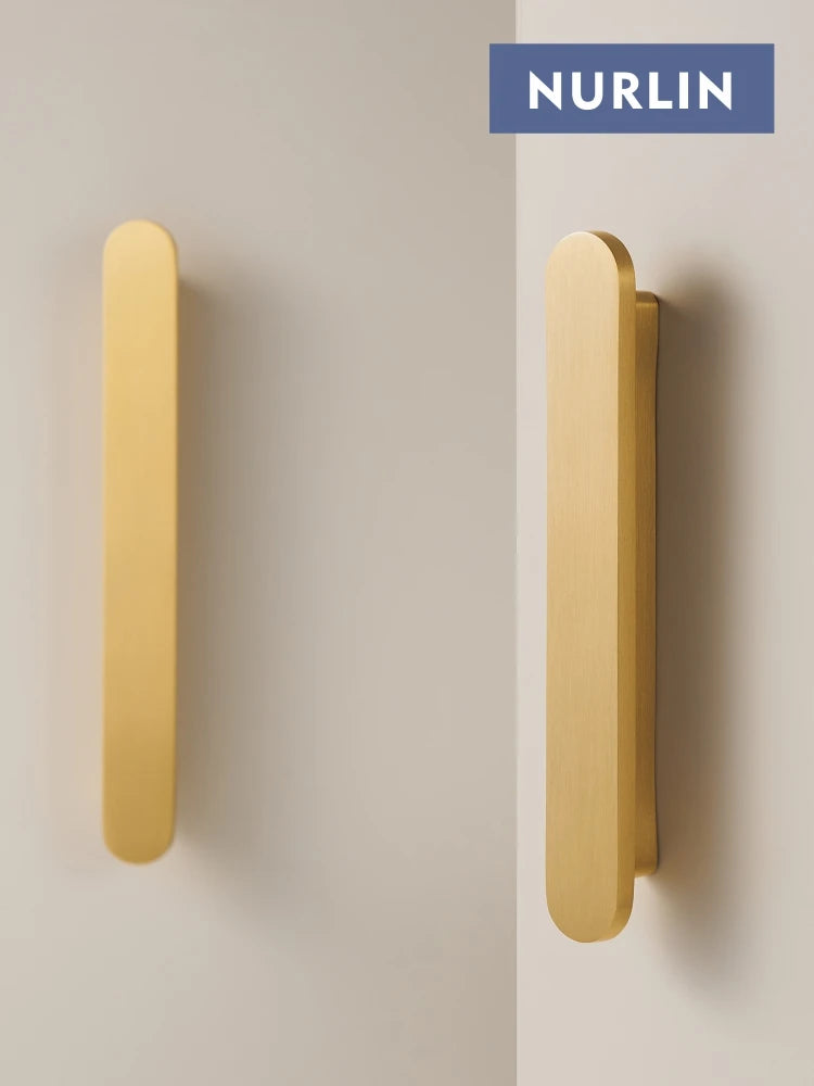 Nurlin Brass Circular Handles At Both Ends Kitchen Cabinet Drawers Wardrobe Pulls Paired With Round Plain Knobs