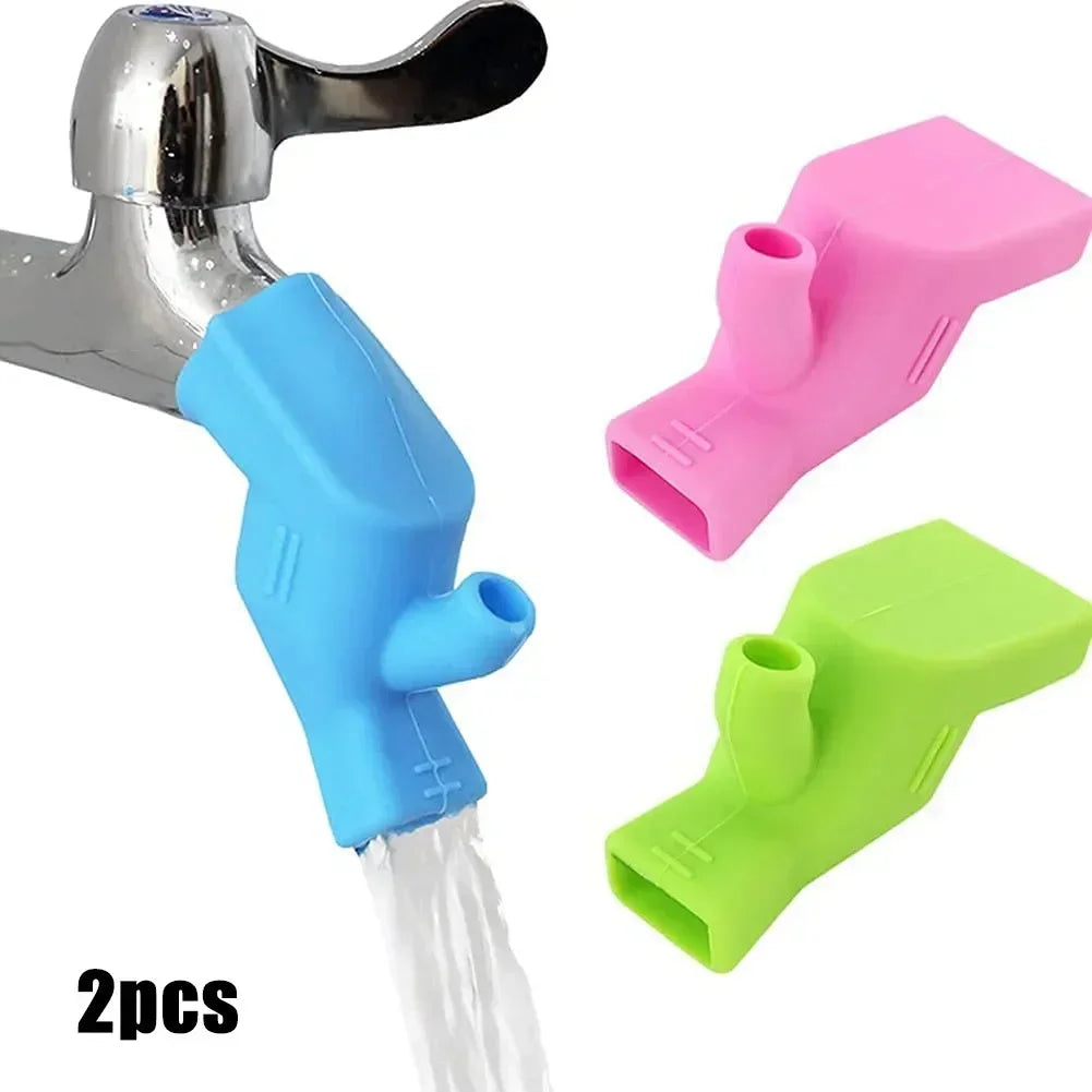 2pc Silicone Kitchen Water-saving Extension Tap Filter Nozzle Faucet Extender For Gargle Washing And Hair Washing